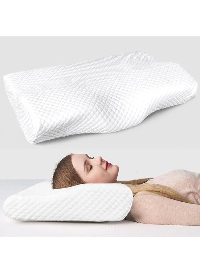Orthopedic Memory Foam Pillow Set (Pack of 2) - Cervical Contour Pillow for Neck Pain Relief and Ergonomic Support for Sleeping - Image 2